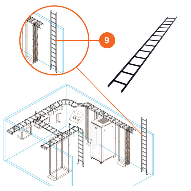 10' Ladder Rack Cable Runway Section, 10'(L) x 12"(W)