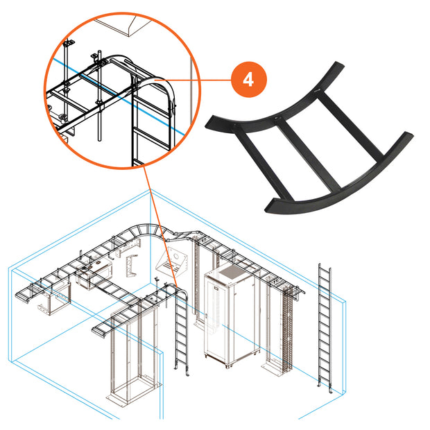 12" Inside Cable Runway Horizontal Bend