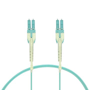 1m Uniboot LC/UPC-LC/UPC OM3 Multimode Duplex OFNR 2.0mm Aqua Fiber Optic Patch Cable with
