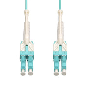 1m Uniboot LC/UPC-LC/UPC OM3 Multimode Duplex OFNR 2.0mm Aqua Fiber Optic Patch Cable with