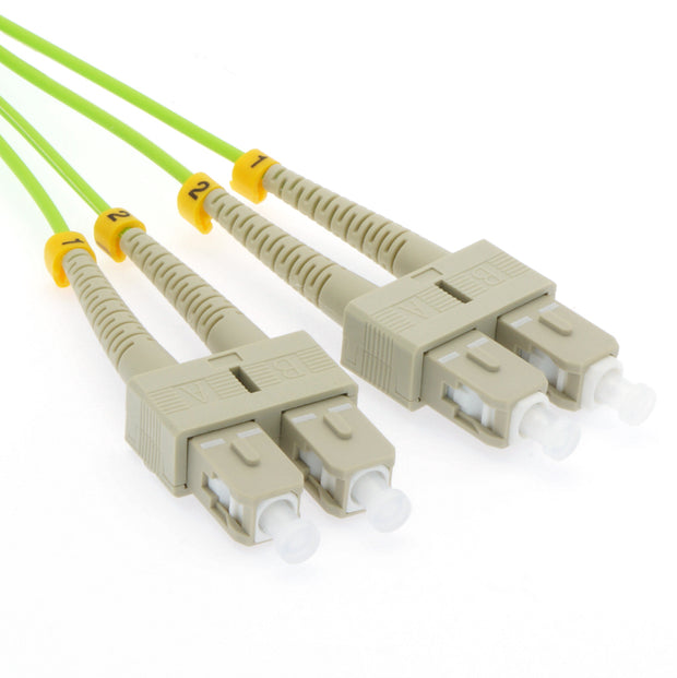 1m SC/UPC-SC/UPC OM5 Multimode Duplex Green Fiber Optic Patch Cable