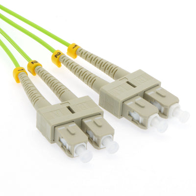 3m SC/UPC-SC/UPC OM5 Multimode Duplex Green Fiber Optic Patch Cable