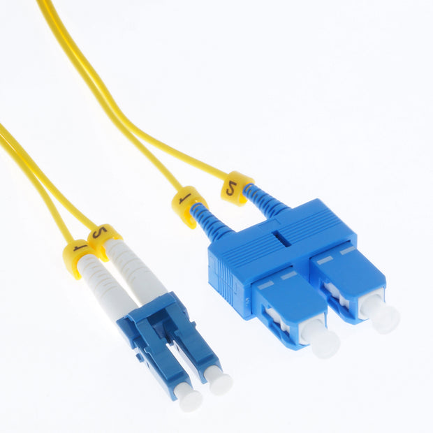 5m LC/UPC-SC/UPC Singlemode Duplex 1.6mm Slim Fiber Optic Patch Cable with Short Boot