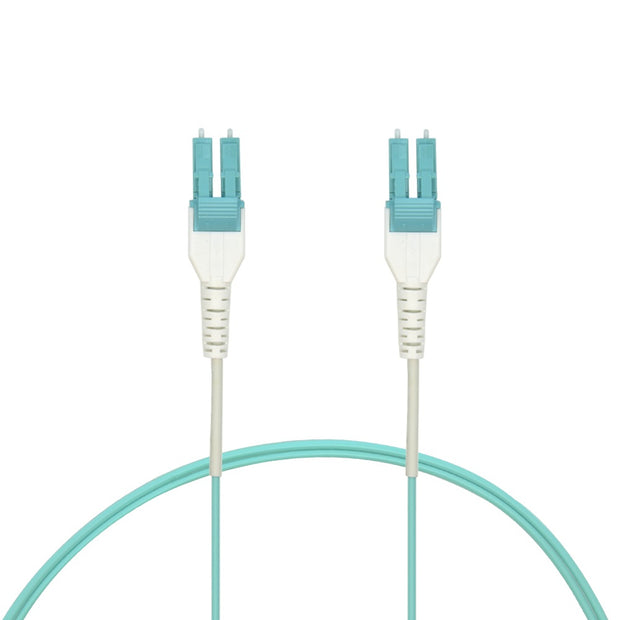 20m Uniboot LC/UPC-LC/UPC OM4 Multimode Duplex Aqua Fiber Optic Patch Cable Standard