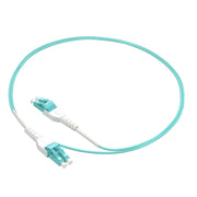 20m Uniboot LC/UPC-LC/UPC OM4 Multimode Duplex Aqua Fiber Optic Patch Cable Standard