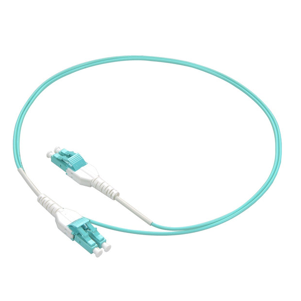 20m Uniboot LC/UPC-LC/UPC OM4 Multimode Duplex Aqua Fiber Optic Patch Cable Standard