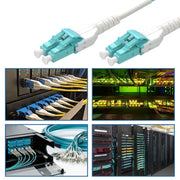 1m Uniboot LC/UPC-LC/UPC OM3 Multimode Duplex OFNR 2.0mm  Aqua Fiber Optic Patch Cable Sta