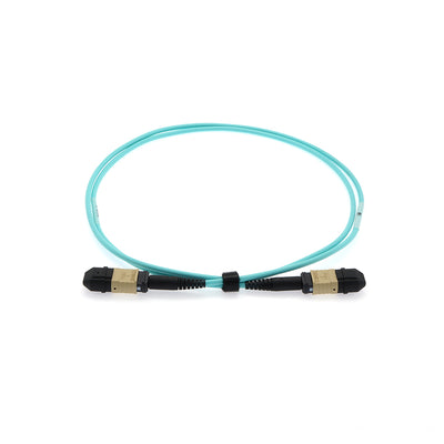 30m Senko MPO/UPC F/F 12-Fiber Type A OM3 Multimode Fiber Optic Cable Aqua