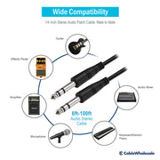 1/4 inch Stereo Audio Patch Cable, 1/4 Male