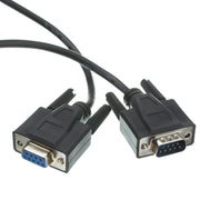 Serial Extension Cable, Black, DB9 Male to DB9 Female, RS-232, UL rated, 9 Conductor, 1:1