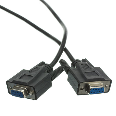 DB9 Female Serial Cable, Black, DB9 Female, UL rated, 9 Conductor, 1:1