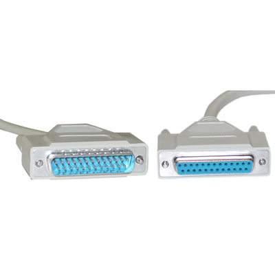 Null Modem Cable, DB25 Male to DB25 Female, 8 Conductor, 6 foot