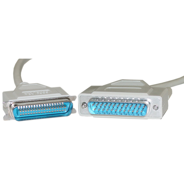 Bidirectional Printer Cable, DB25 Male to Centronics 36 (CN36) Male, IEEE-1284, 18 Twisted Pairs