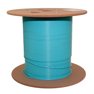 6 Fiber Indoor/Outdoor Fiber Optic Cable, Multimode 50/125 OM3, GR-409-CORE, Plenum Rated, Aqua, Spool, 1000ft