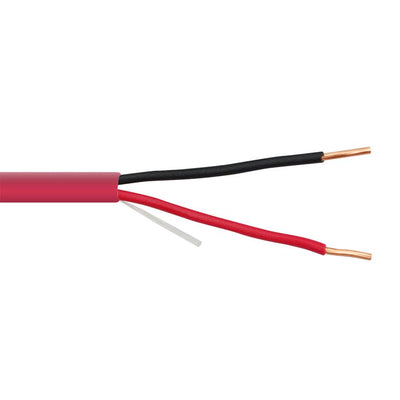 Fire Alarm / Security Cable, Red, 18/2 (18 AWG 2 Conductor), Solid, FPLR, Pullbox, 500 foot