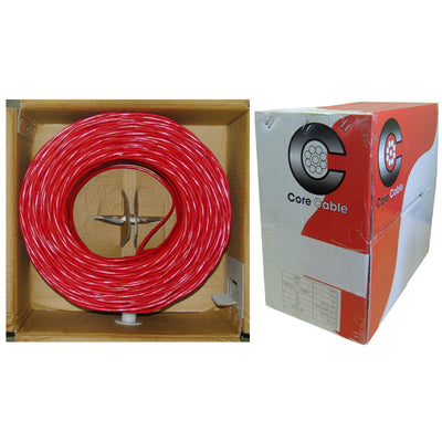 18/4 (18AWG 4C) Solid FPLR Fire Alarm / Security Cable, Red, 500 ft, Pullbox