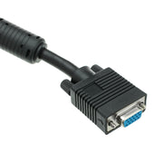 SVGA Extension Cable with Ferrites, Black, HD15 Male to HD15 Female, Coaxial Construction, Double Shielded