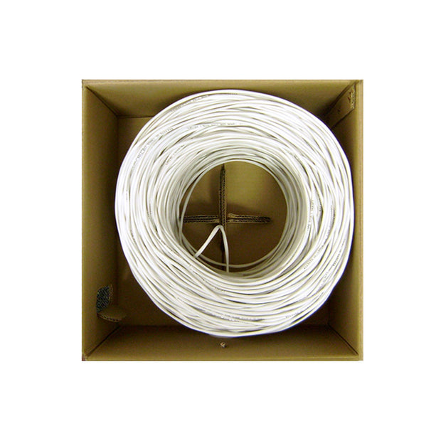 Security/Alarm Wire, White, 22/6 (22AWG 6 Conductor), Stranded, CMR / Inwall rated, Pullbox, 1000 foot
