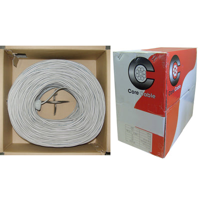 Shielded Security/Alarm Wire, Gray, 22/6 (22AWG 6 Conductor), Stranded, CMR / Inwall rated, Pullbox