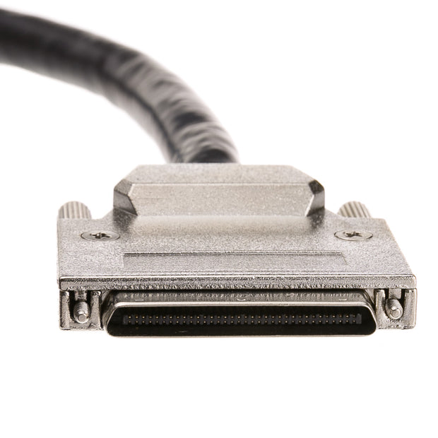 SCSI III Cable, VHDCI 68 (0.8mm) Male to HPDB68 (Half Pitch DB68) Male, Offset Orientation, 6 foot