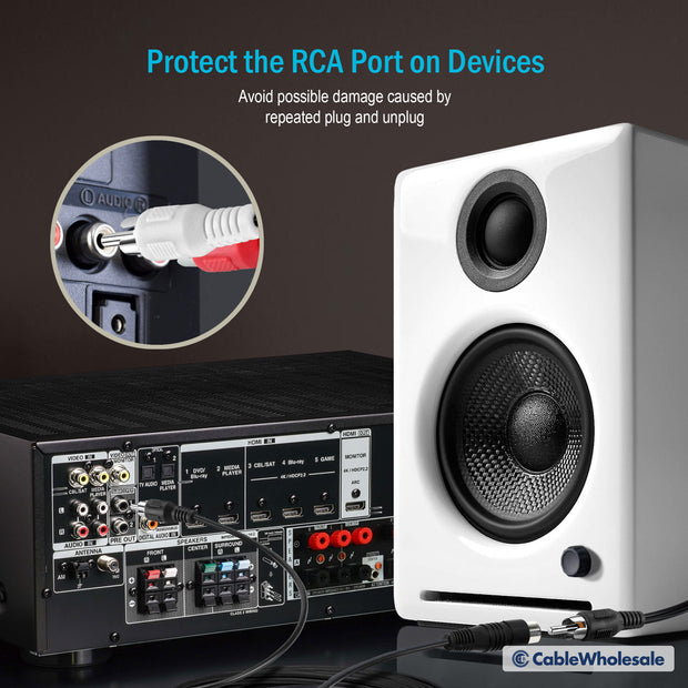 RCA Audio / Video Extension Cable, RCA Male to RCA Female