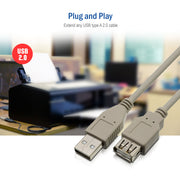 USB 2.0 Extension Cable, Type A Male to Type A Female