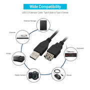 USB 2.0 Extension Cable Black, Type A Male to Type A Female