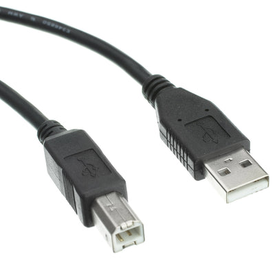 USB 2.0 Printer/Device Cable, Black, Type A Male to Type B Male