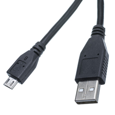 Micro USB 2.0 Cable, Black, Type A Male / Micro-B Male
