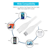 USB C to Lightning, Fast Charge & Data Sync Apple Products, White