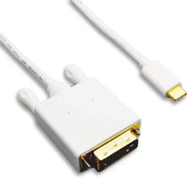 USB-C video cable, USB-C device to DVI display, white