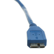 Micro USB 3.0 Cable, Blue, Type A Male to Micro-B Male