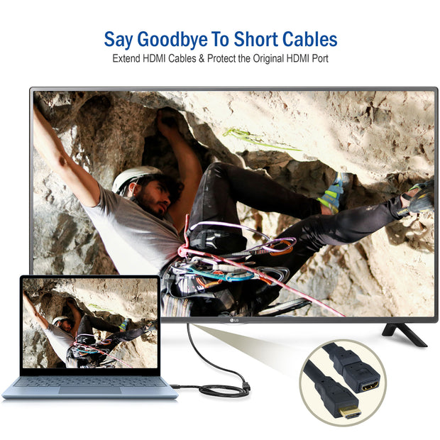 HDMI Extension Cable, High Speed with Ethernet, HDMI Male to HDMI Female, 24AWG
