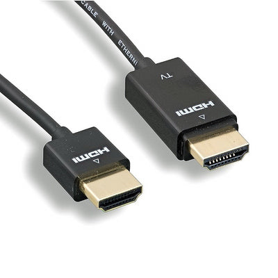 Ultra-Slim Active HDMI Cable, High-Speed with Ethernet , RedMere chipset, 4K@30Hz, 36AWG, black