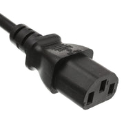 Shielded Computer / Monitor Power Cord, Black, NEMA 5-15P to C13, 18AWG, 3 Conductor, 10 Amp