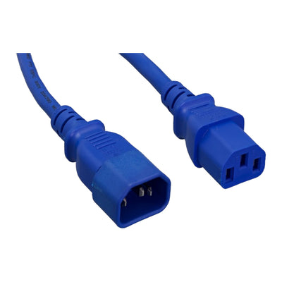Computer / Monitor Power Extension Cord, Blue, C13 to C14, 10 Amp