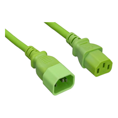 Computer / Monitor Power Extension Cord, Green, C13 to C14, 10 Amp