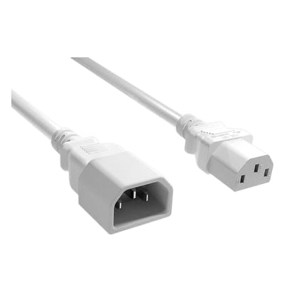 Computer / Monitor Power Extension Cord, White, C13 to C14, 10 Amp