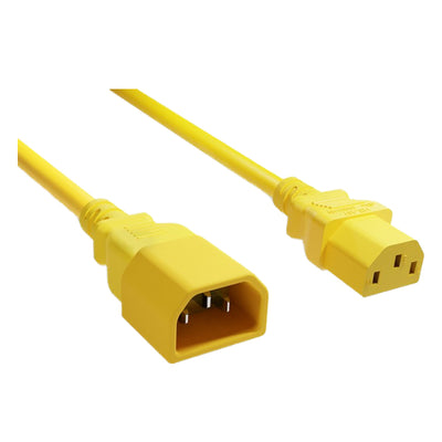 Computer / Monitor Power Extension Cord, Yellow, C13 to C14, 10 Amp