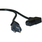 Right Angle Computer / Monitor Power Cord, Black, NEMA 5-15P to Right Angle C13,10 Amp, 18 AWG
