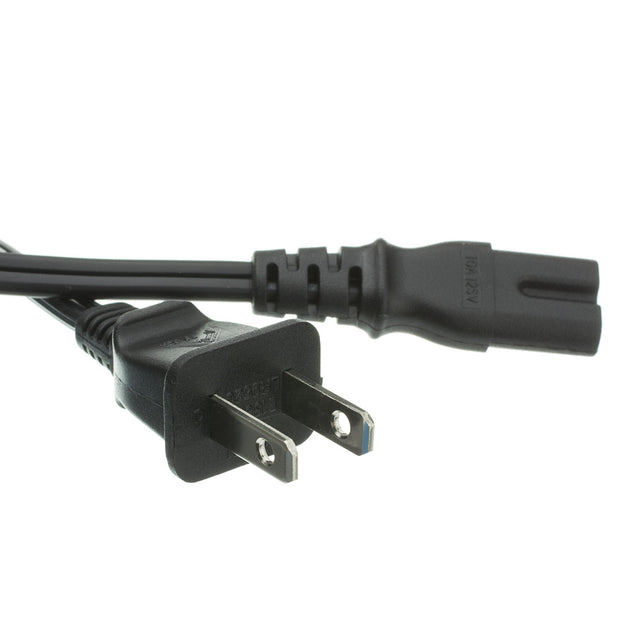 Notebook/Laptop Power Cord, NEMA 1-15P to C7, Non-Polarized