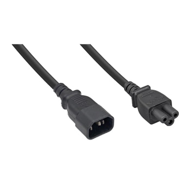 Power Cord, C14 to C5, Grounded, 18AWG, Black