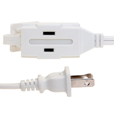 Indoor Polarized Power Extension Cord, NEMA 1-15P to 3 x NEMA 1-15R, UL/CSA, White, 16/2