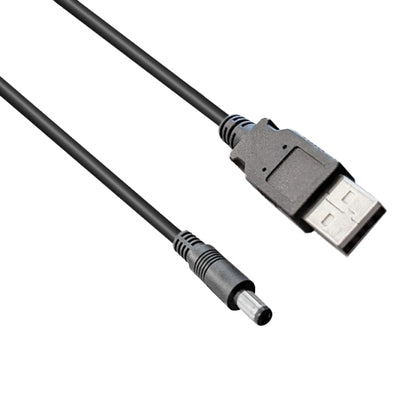 USB 2.0 A Male to DC Plug (5.5mm x 2.1mm) Power Cable, Black