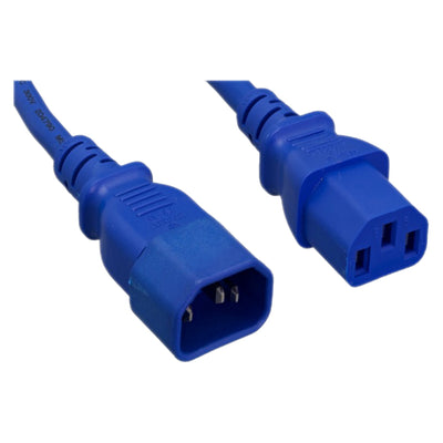 Computer / Monitor Power Extension Cord, Blue, C13 to C14, 14AWG,15 Amp
