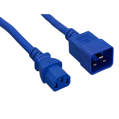 Server Power Extension Cord, Blue, C20 to C13, 14AWG/3C, 15 Amp