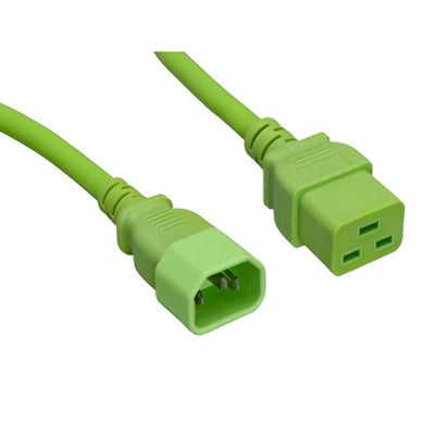 Power Cord, C14 to C19, 14 AWG,15 Amp, Green