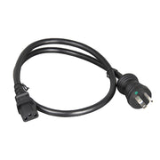 Hospital Grade, Green Dot, Power Cord, Nema 5-15 to C13, 14 AWG, SJT, 15 Amp / 125 Volt, Black