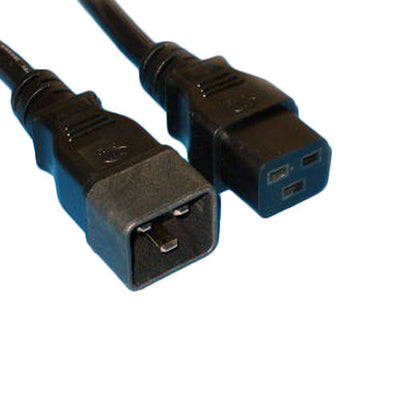 Heavy Duty Server Power Extension Cord, Black, C20 to C19, 12AWG/3C, 20 Amp