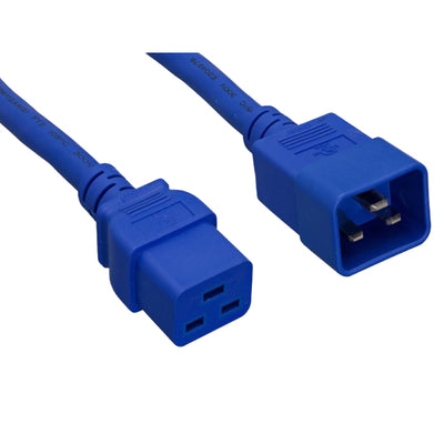 Heavy Duty Server Power Extension Cord, Blue, C20 to C19, 12AWG/3C, 20 Amp
